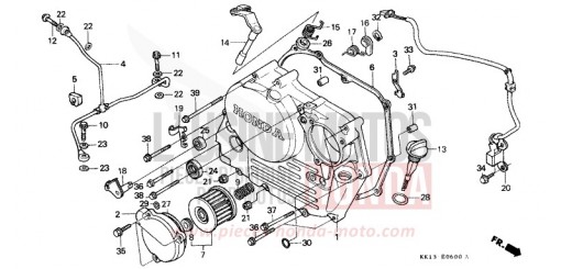PANNEAU CARTER-MOTEUR D. XR250RM de 1991